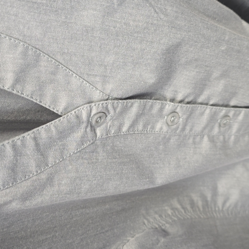 Fashion Bug Button-down Gray Shirt, 3X - Picture 3 of 10